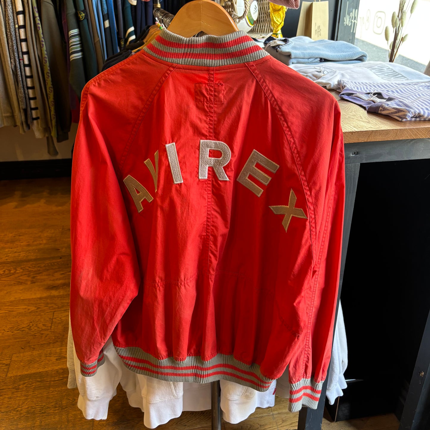 Avirex 1980s Zip Bomber Jacket Red (Medium)