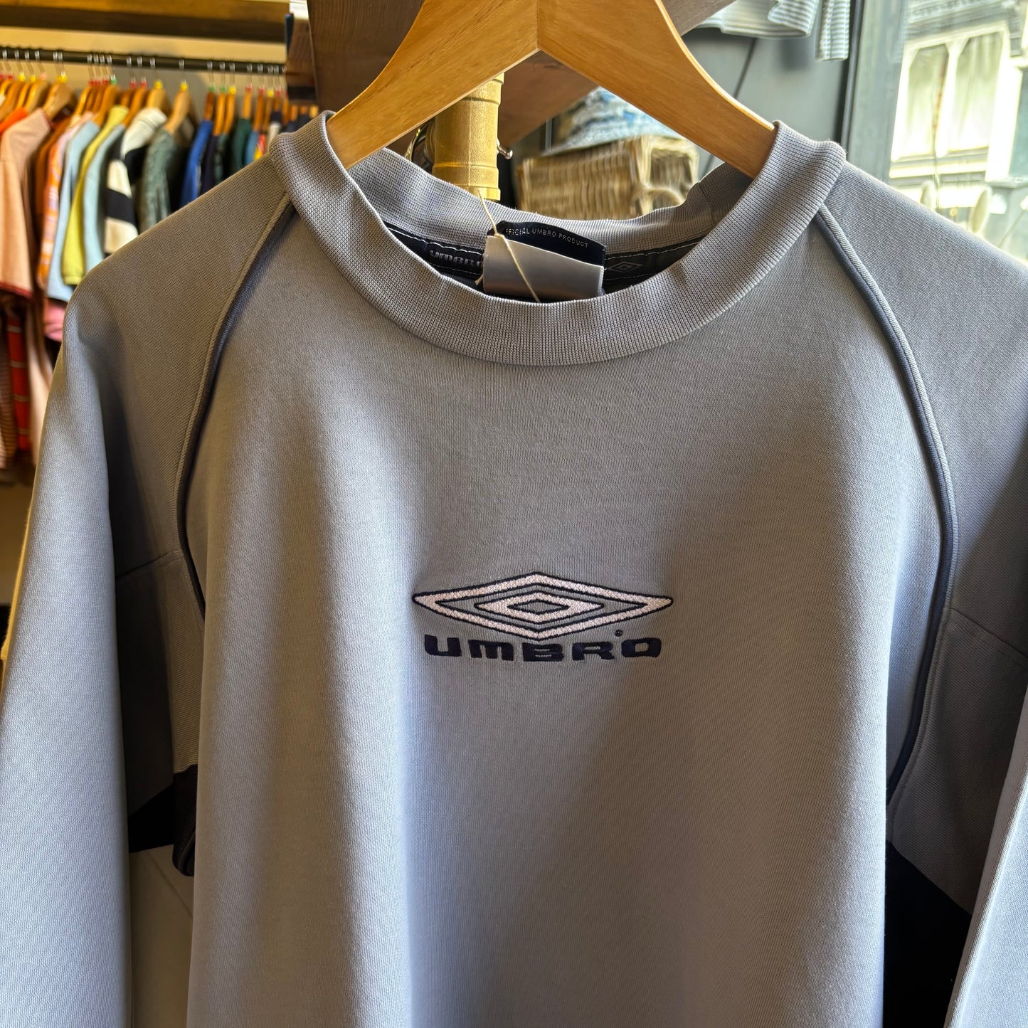 Umbro Spellout Oversized Sweatshirt Light Blue (Medium)