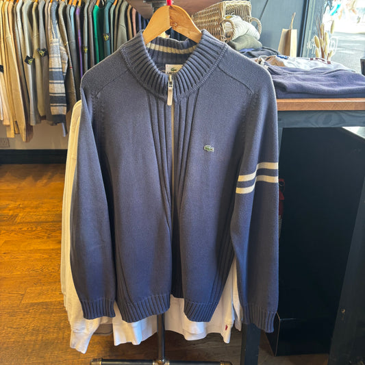 Lacoste Full Zip Knit Jumper Blue (Large)