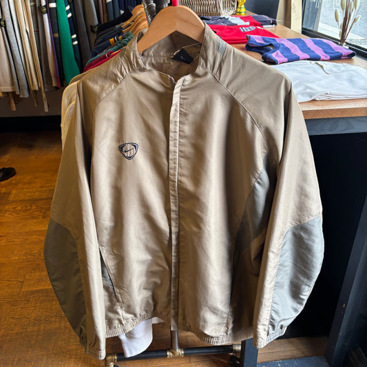 Nike T90 Zip Up Windbreaker Track Jacket Beige (Large)