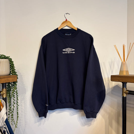 Umbro Spellout Oversized Sweatshirt Navy (Large)