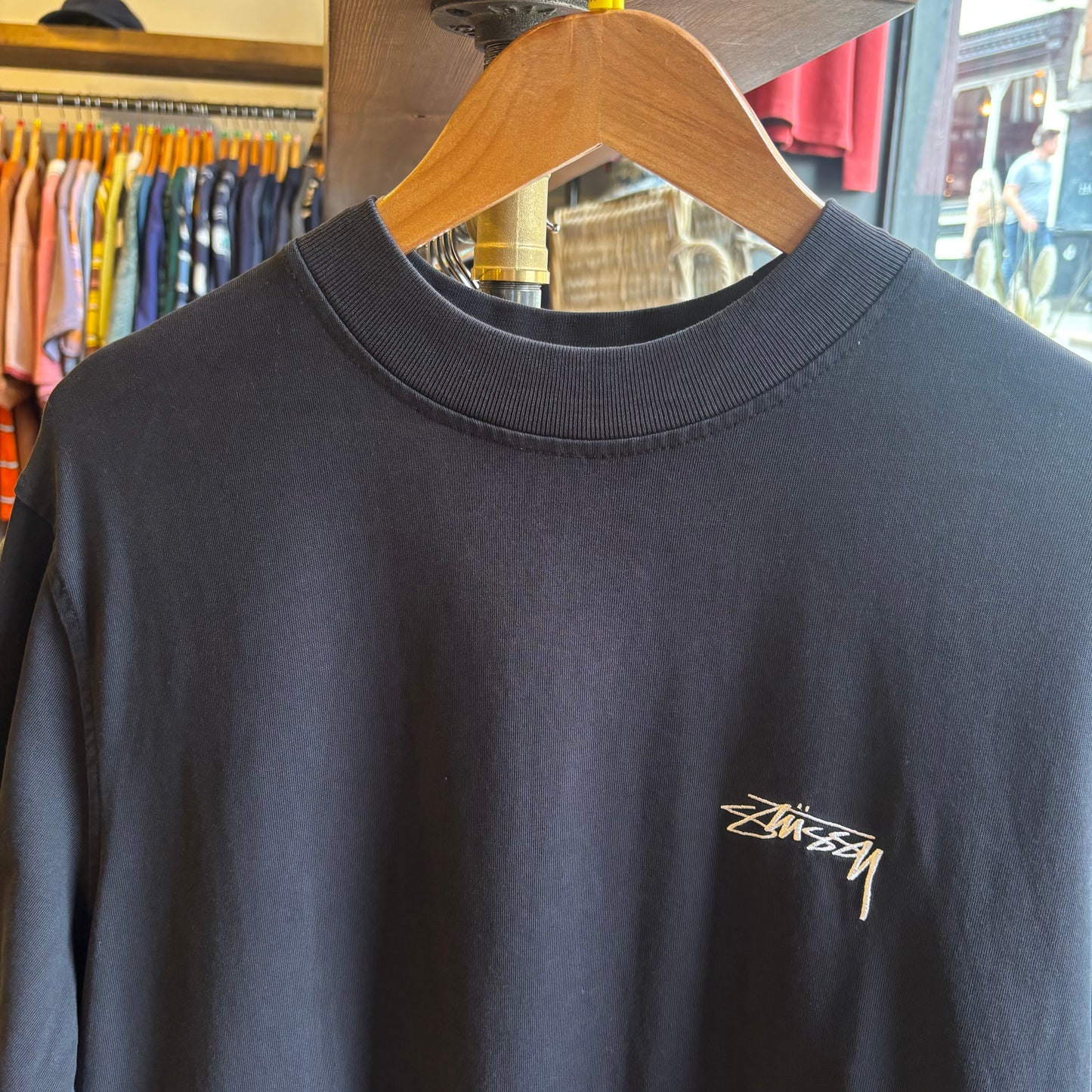 Stussy Basic Logo Longsleeve T-Shirt Black (Medium)