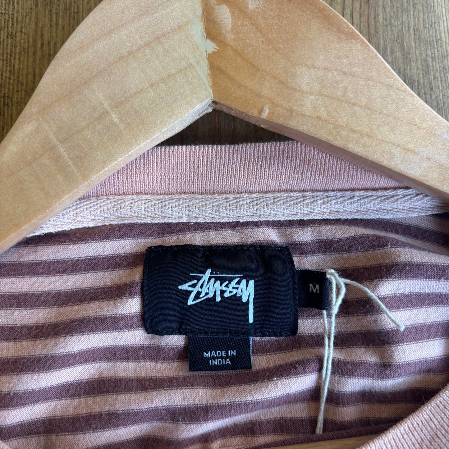 Stussy International Stripe Crew T-Shirt Brown (Medium)