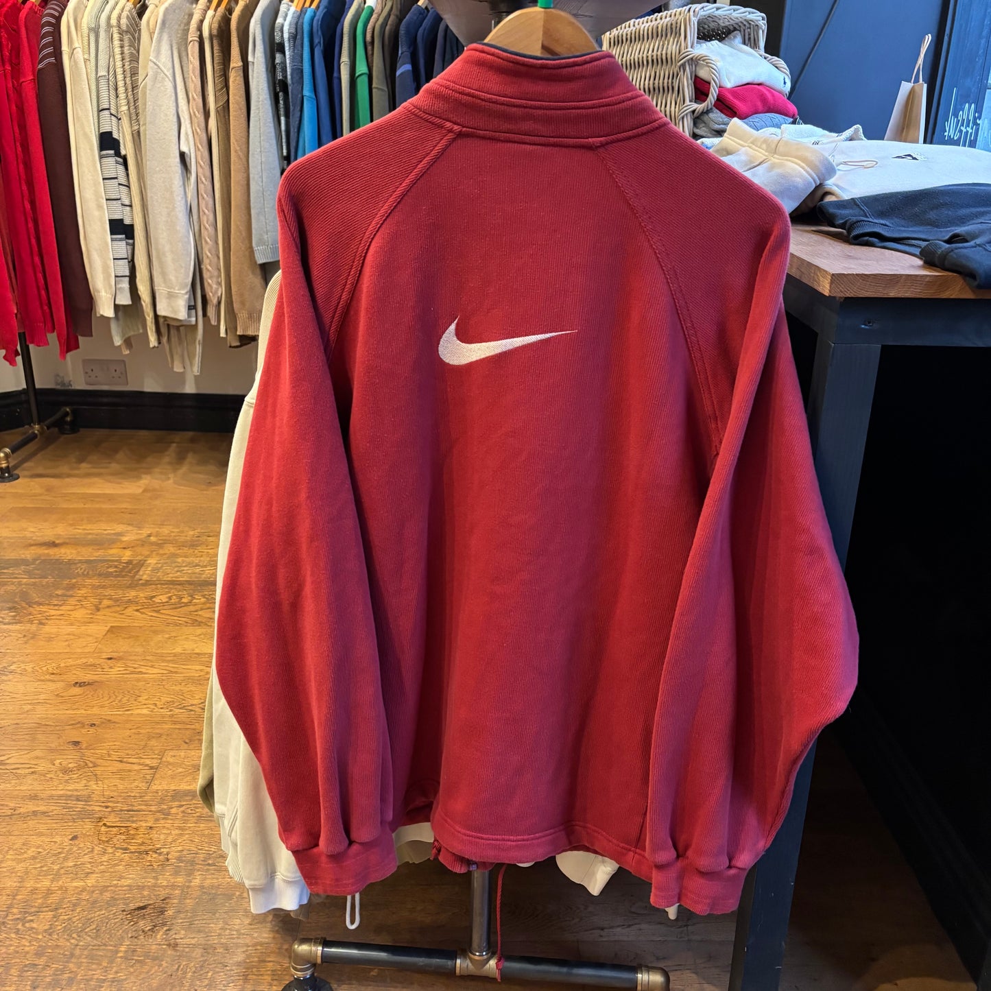Nike 90s Swoosh Full Zip Jumper Red (XL)