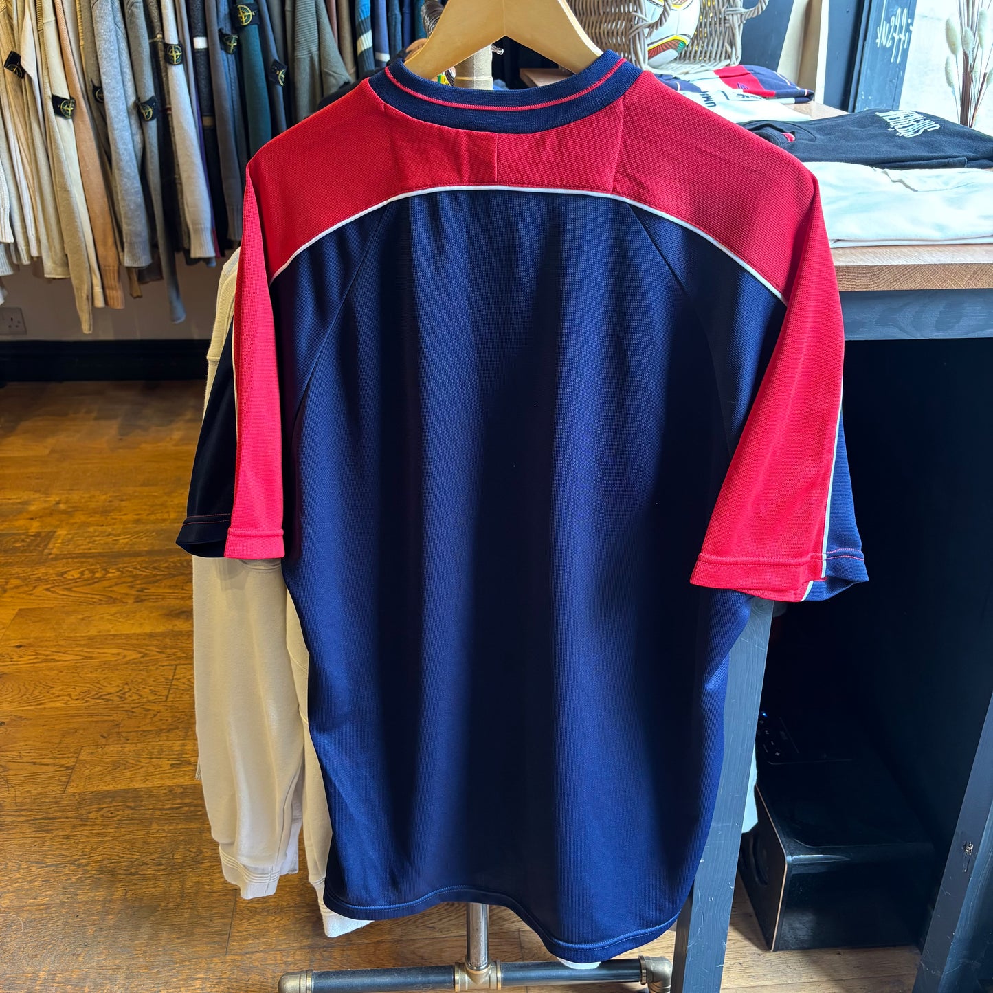 England Umbro 1999/01 Training Shirt Navy/ Red (XL)