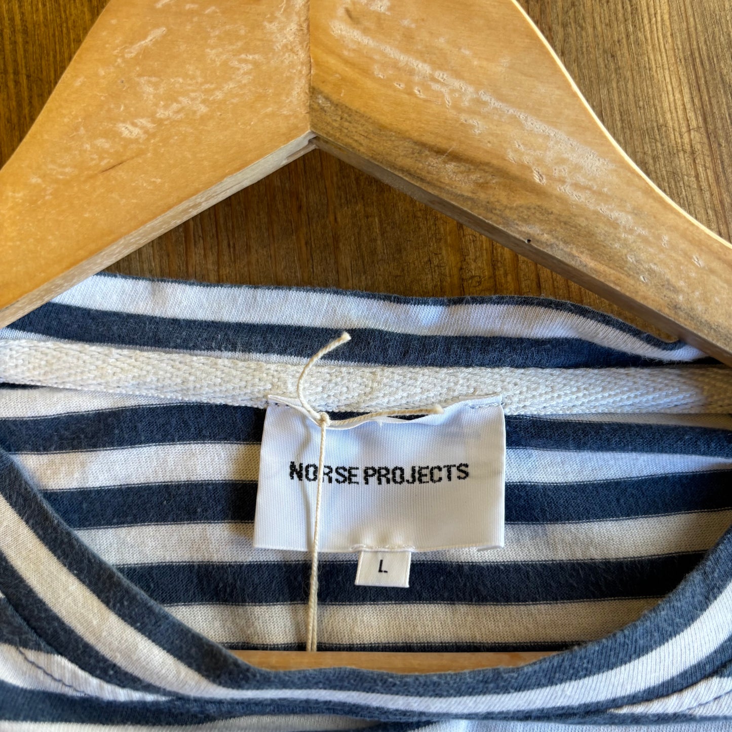 Norse Projects Jams Logo Stripe Longsleeve Blue/ White (Large)