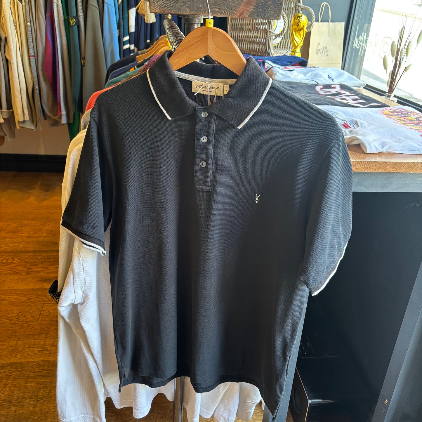 Yves Saint Laurent Polo Shirt Black (Medium)