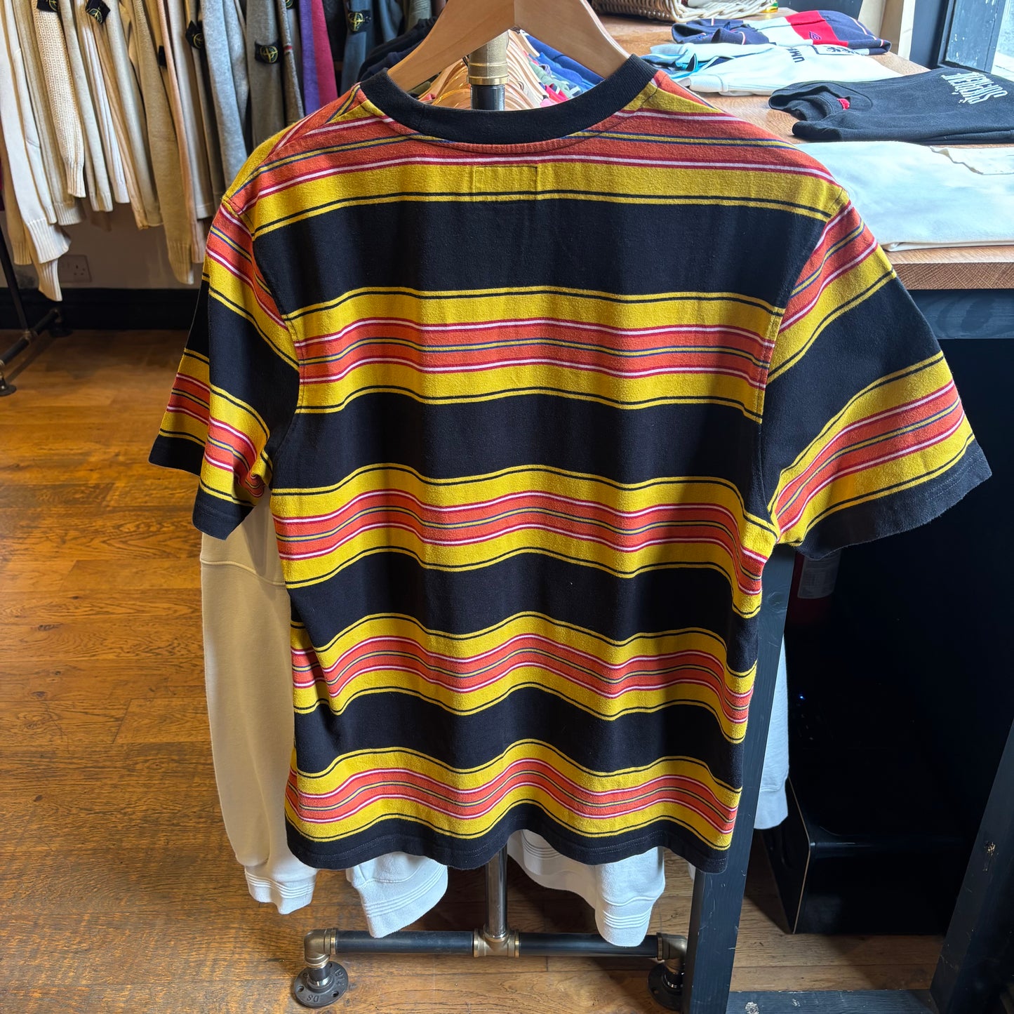 Stussy Multi Stripe T-Shirt Black (Medium)