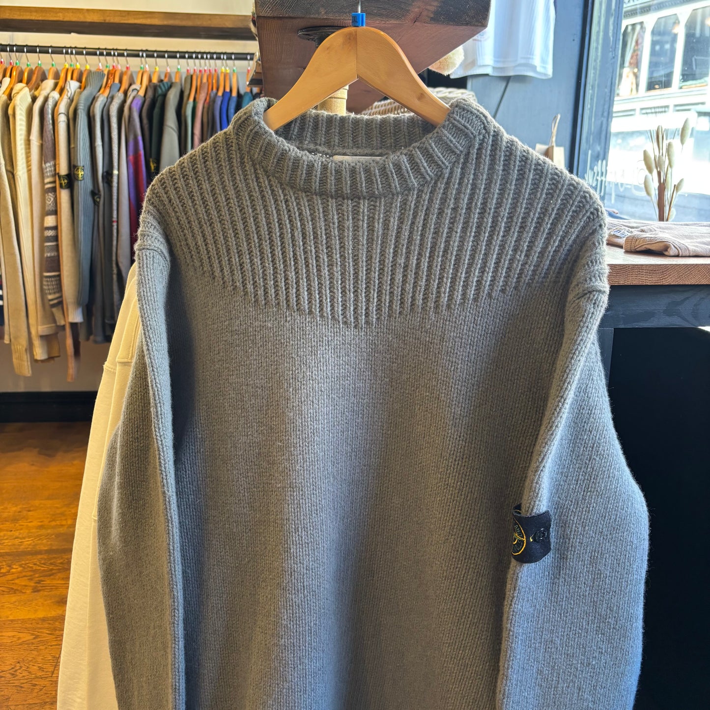 Stone Island A/W 2001 Pullover Chunky Knit Jumper Grey (XXL)