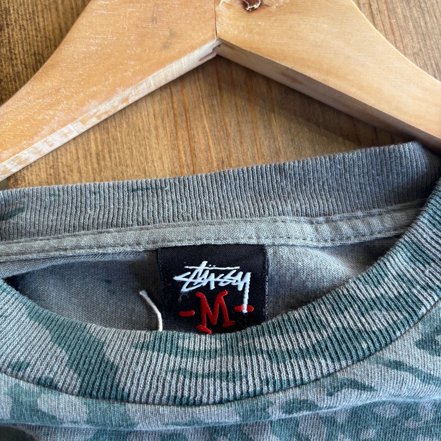 Stussy 2000's All Over Print T-Shirt Green (Medium)