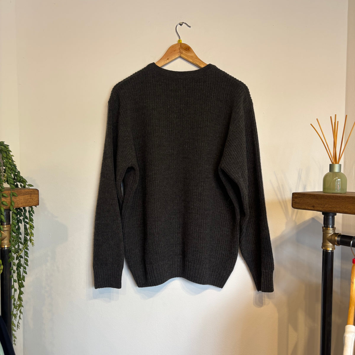 Lacoste Ribbed Pullover Chunky Knit Jumper Grey (Medium)