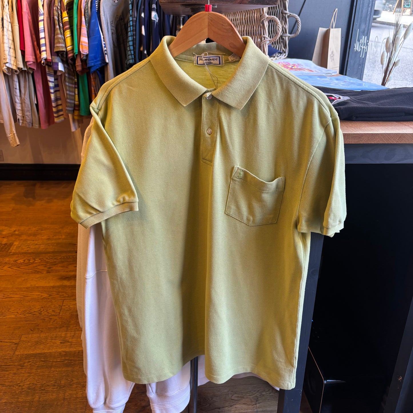 Yves Saint Laurent Polo Shirt Green (Large)