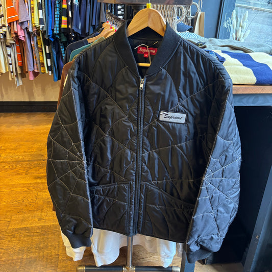 Supreme SS19 Spider Web Quilted Jacket Black (Medium)
