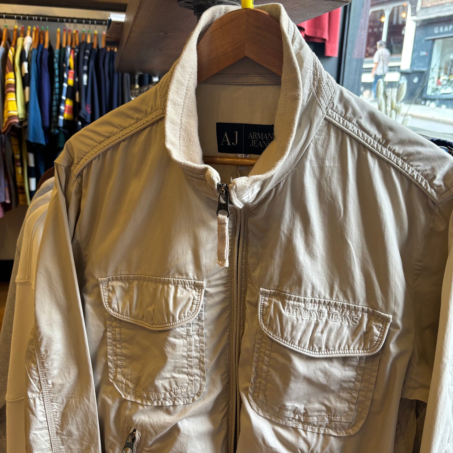 Armani Jeans Utility Zip Jacket Cream (Medium)