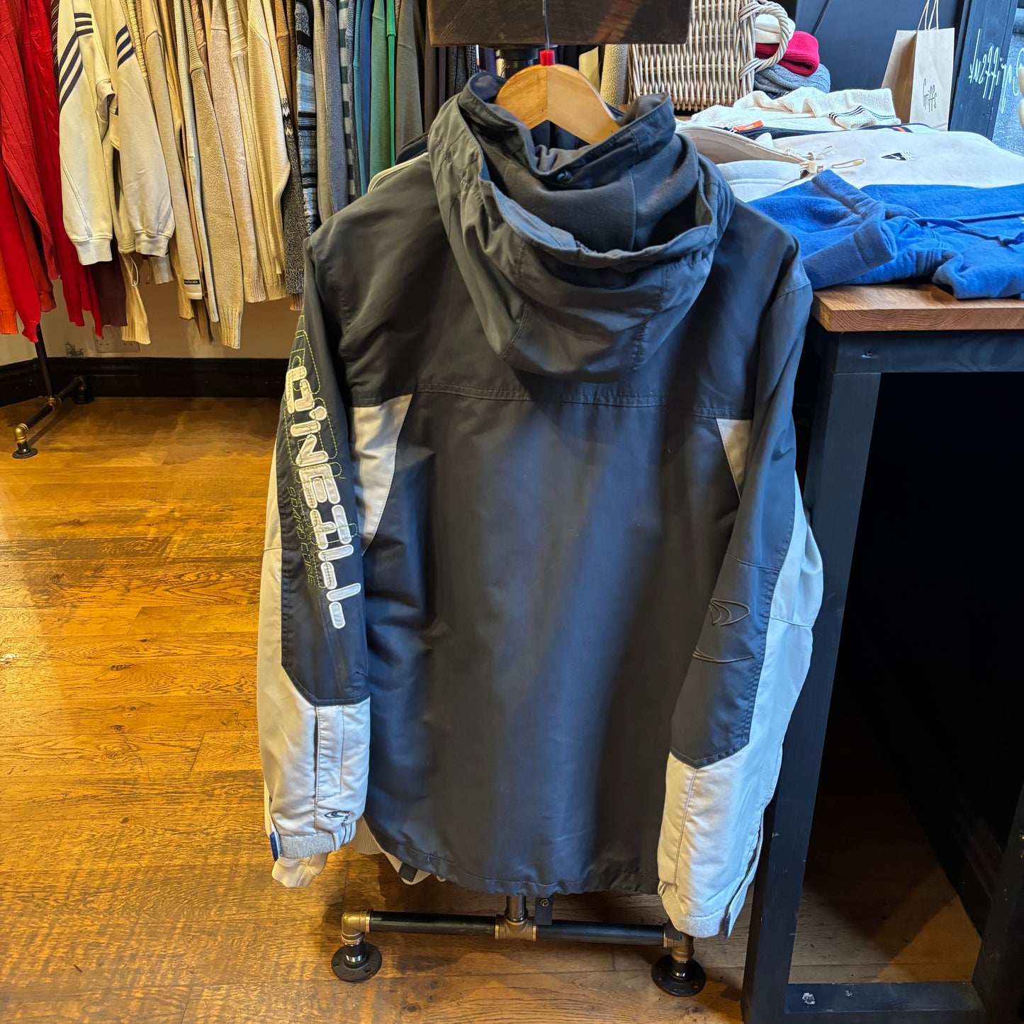 O'Neill Hooded Zip Up Ski Jacket Blue (Medium)