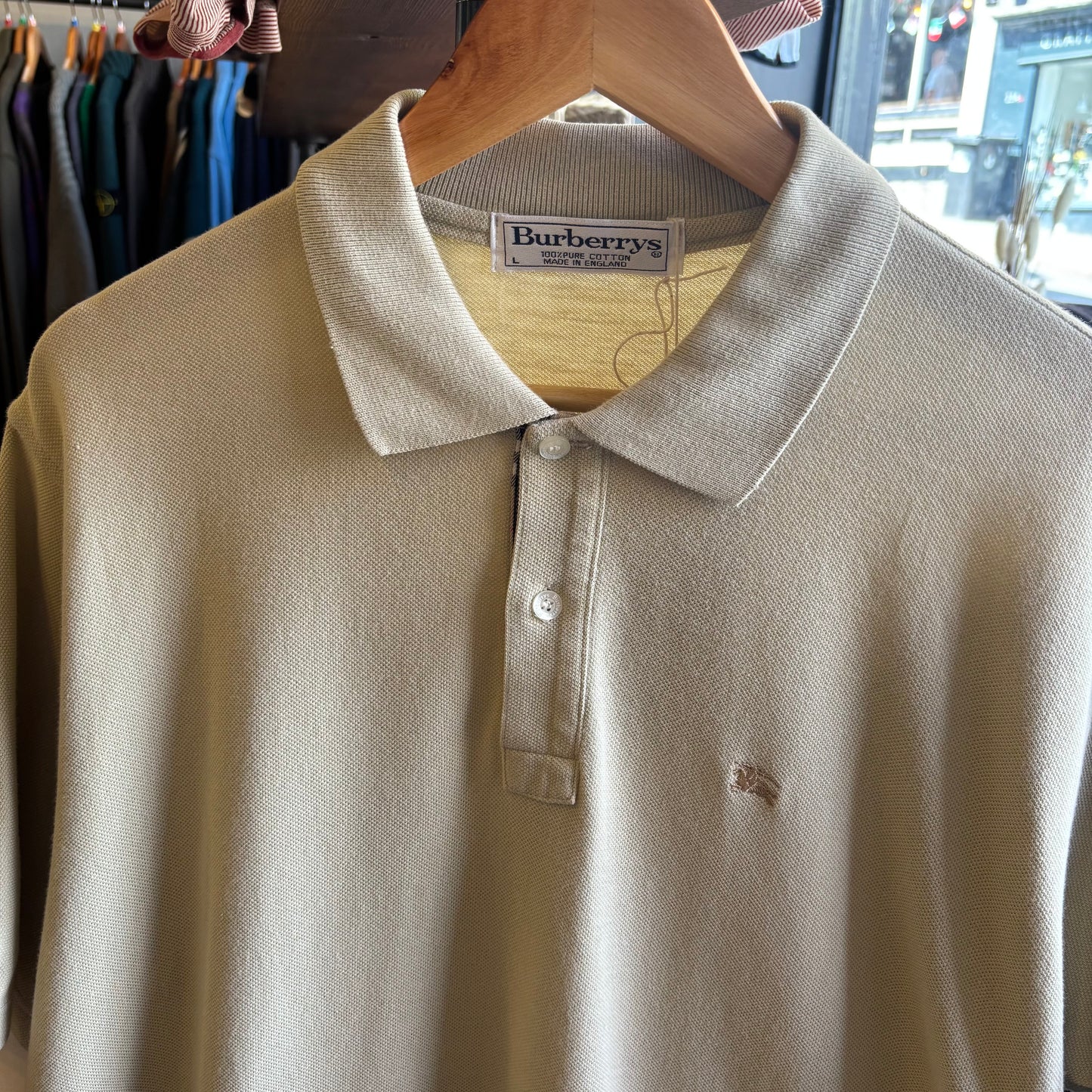 Burberry Short Sleeve Polo Shirt Mint Green (Large)