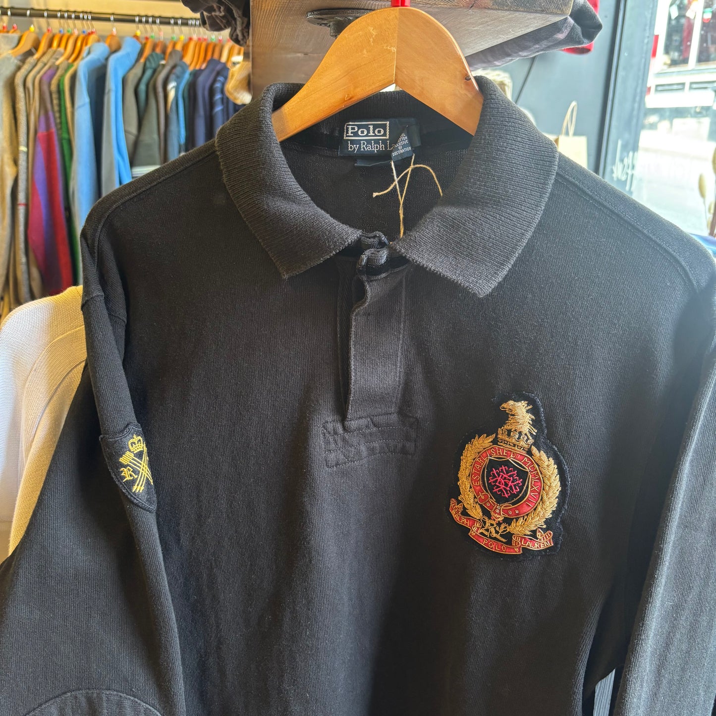 Ralph Lauren PRLC Longsleeve Rugby Shirt Black (Large)