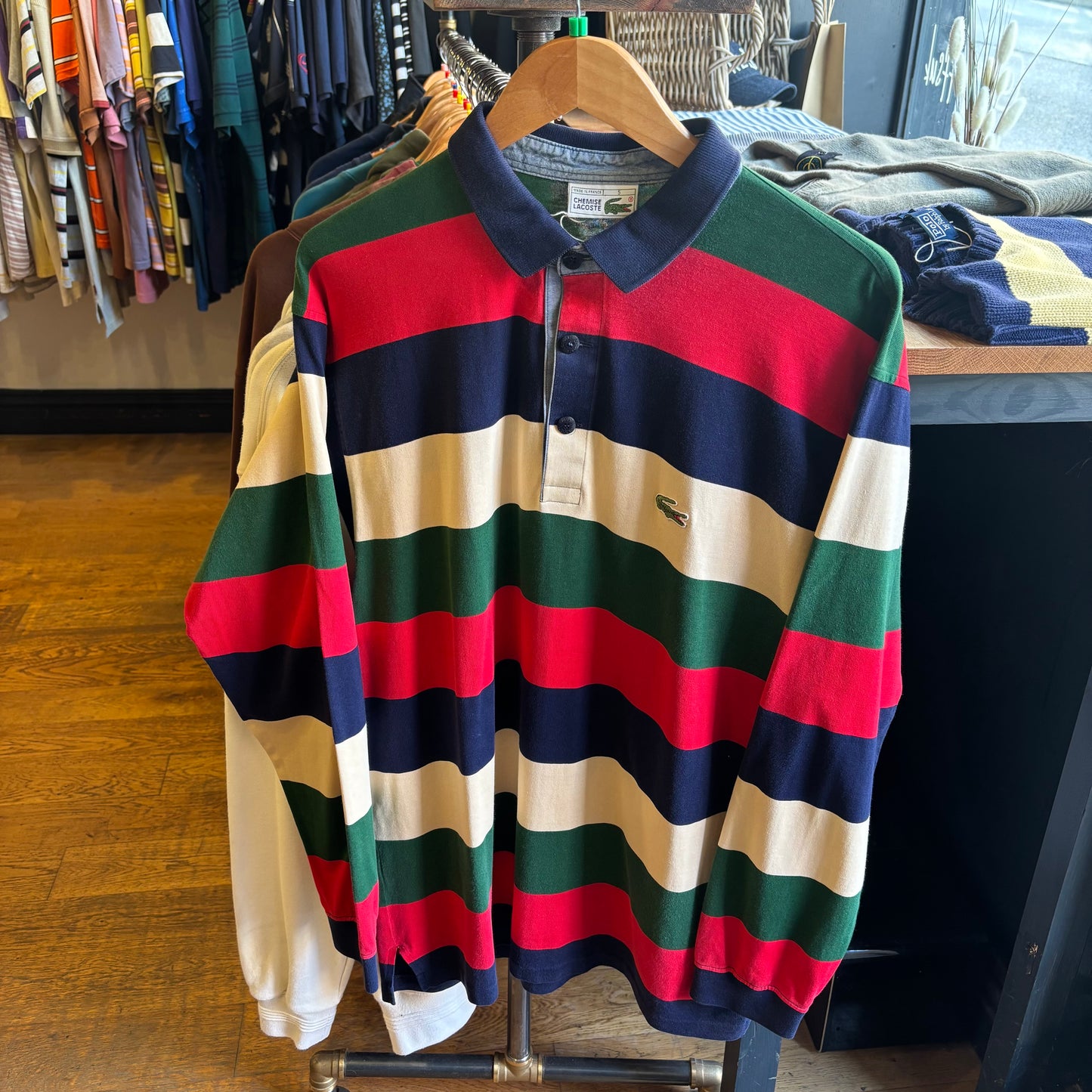 Lacoste Stripe Longsleve Polo Shirt Multi (XL)