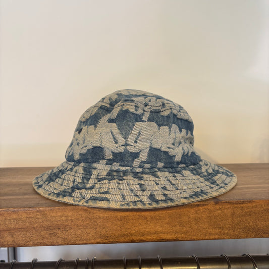 Supreme SS22 Fat Tip Jacquard Denim Crusher Hat Blue