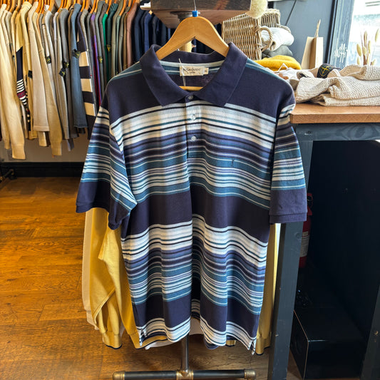 Yves Saint Laurent Stripe Polo Shirt Blue (XXL)