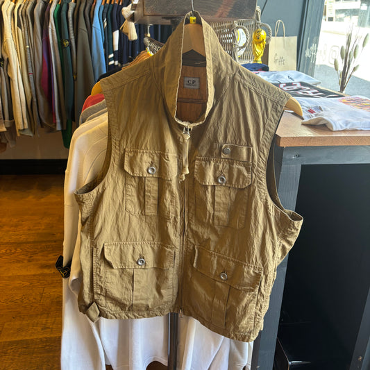 CP Company S/S 2003 Utility Multi Pocket Zip Up Gilet Brown (Medium)