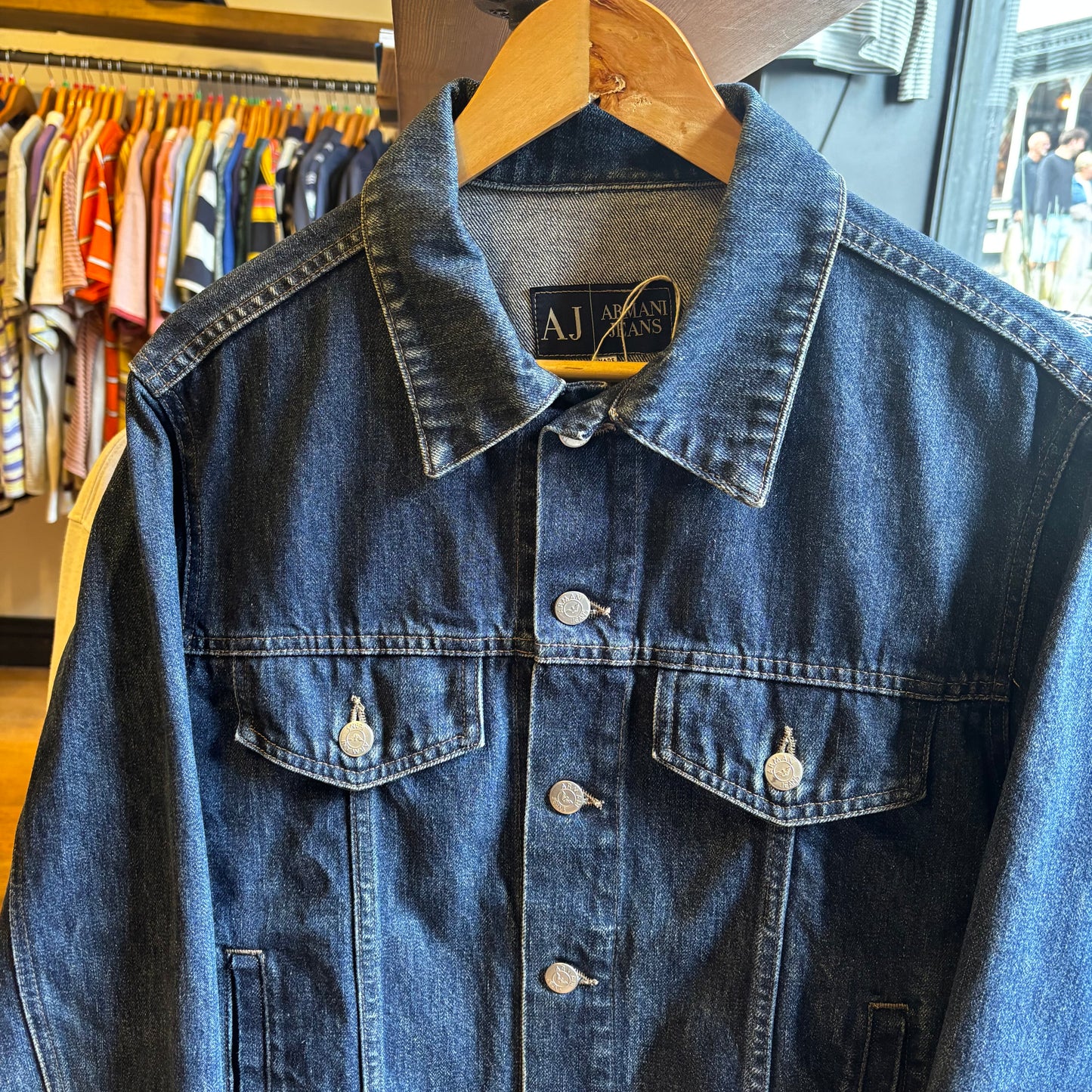 Armani Jeans Button Up Denim Jacket Navy (Small)