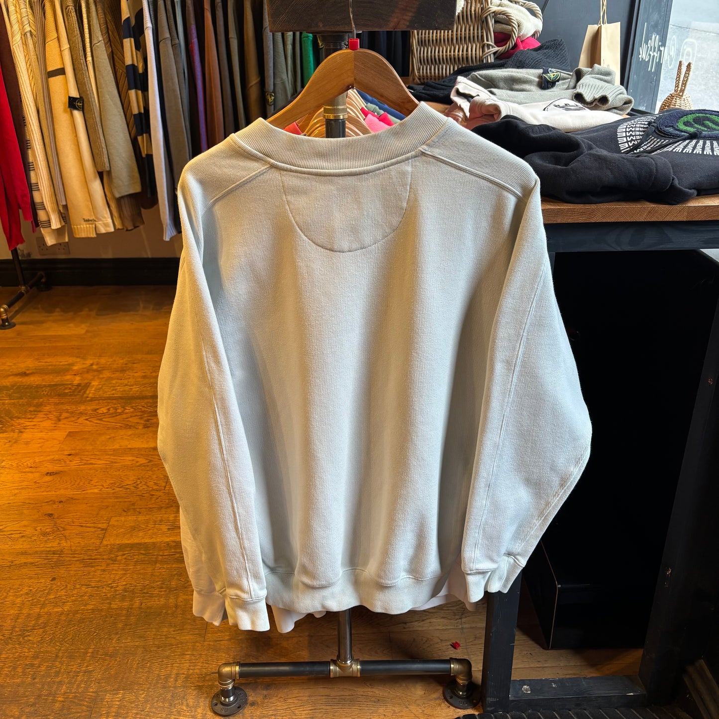 Nike Golf Swoosh Oversized V Neck Sweatshirt Cream (Large)