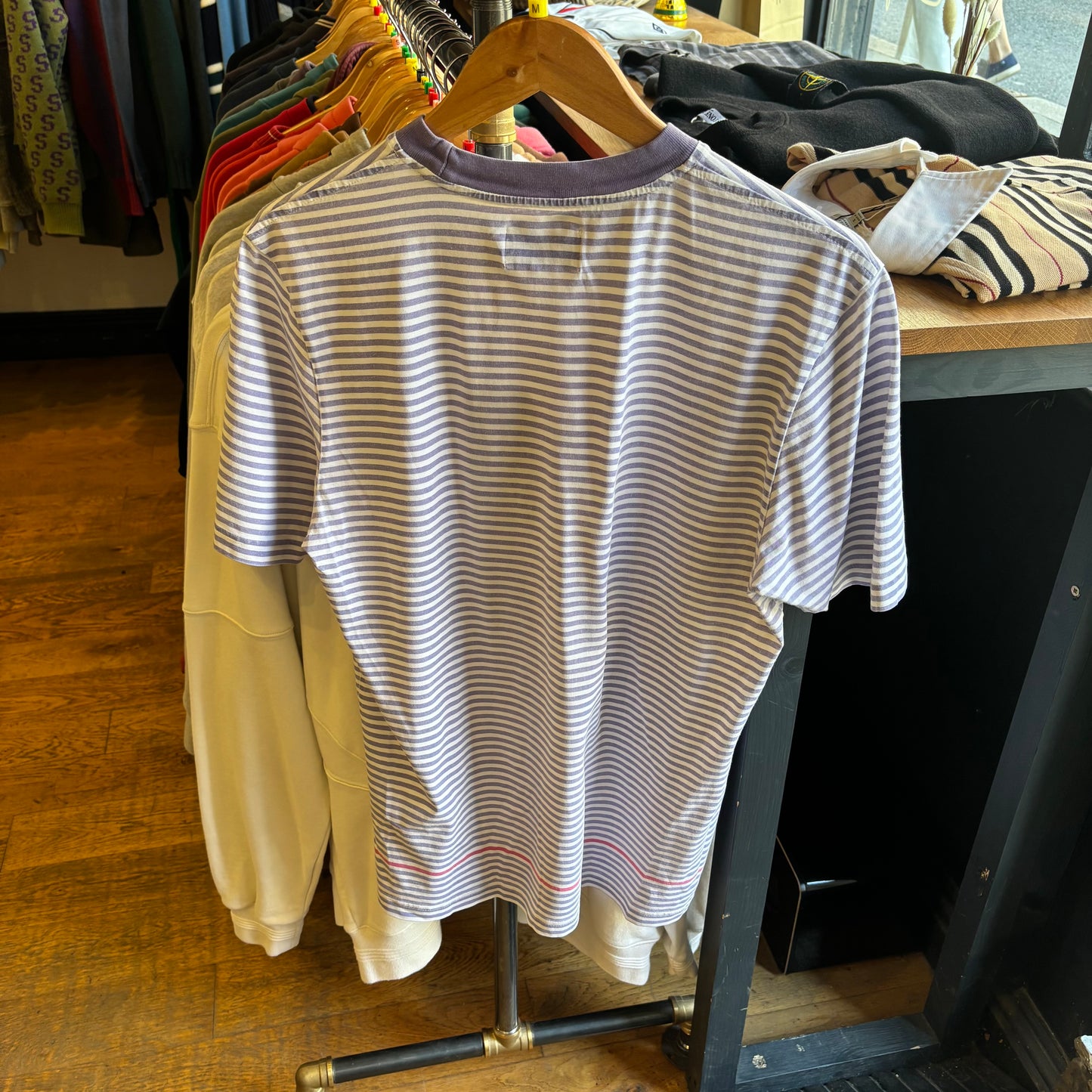 Palace SS19 Rastel Stripe T-Shirt Purple/ White (Medium)