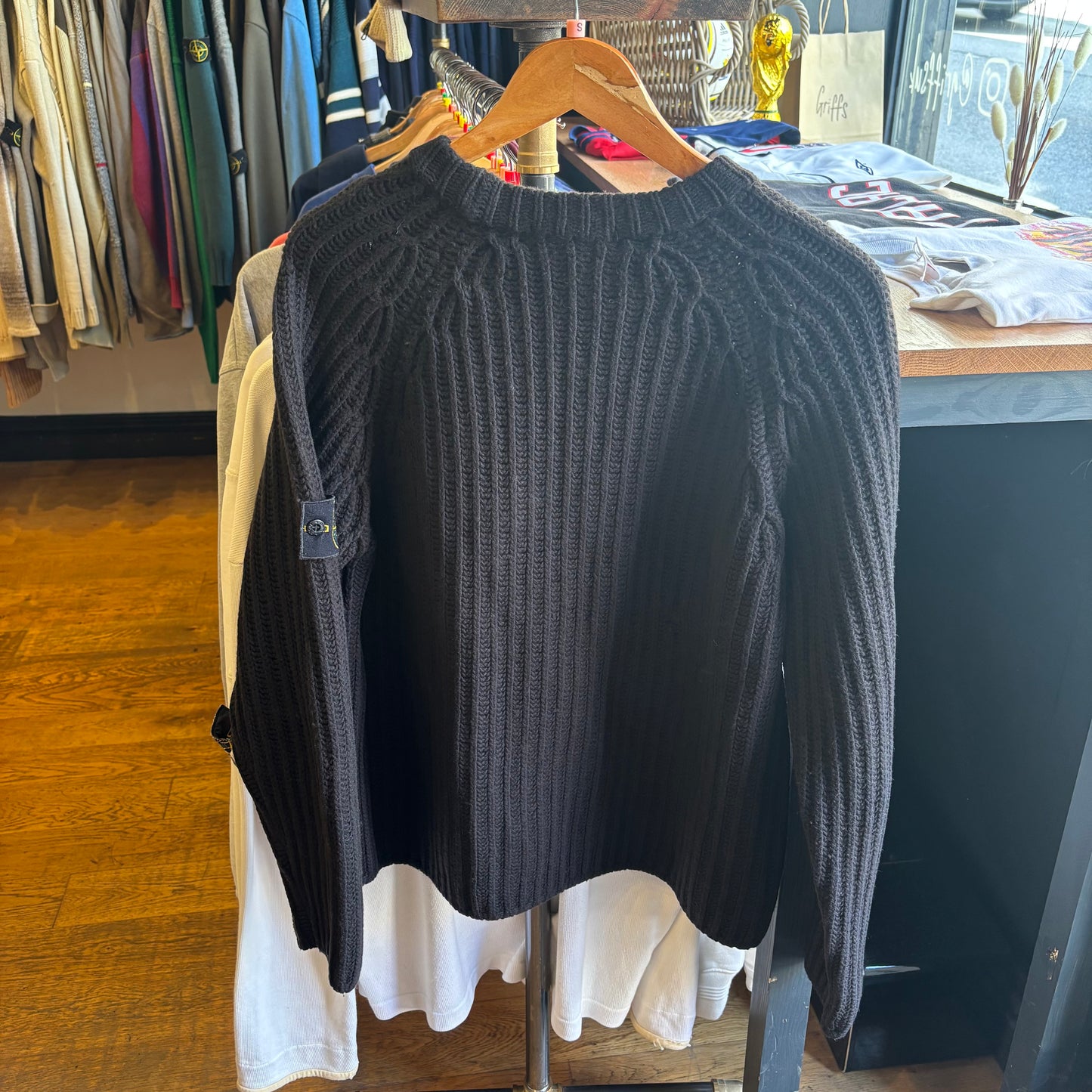 Stone Island A/W 2001 Chunky Ribbed Knit Navy (Small)
