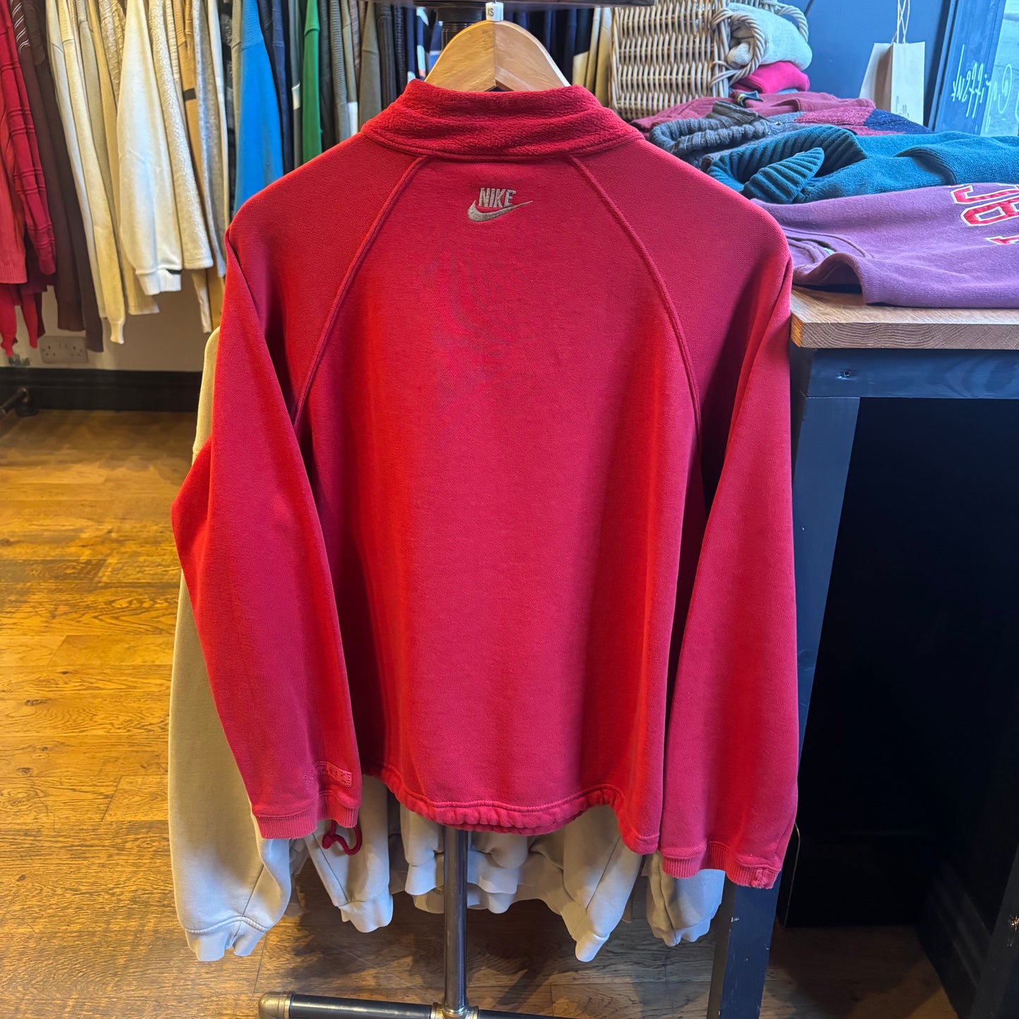 Nike Quarter Zip Swoosh Jumper Red (XS)
