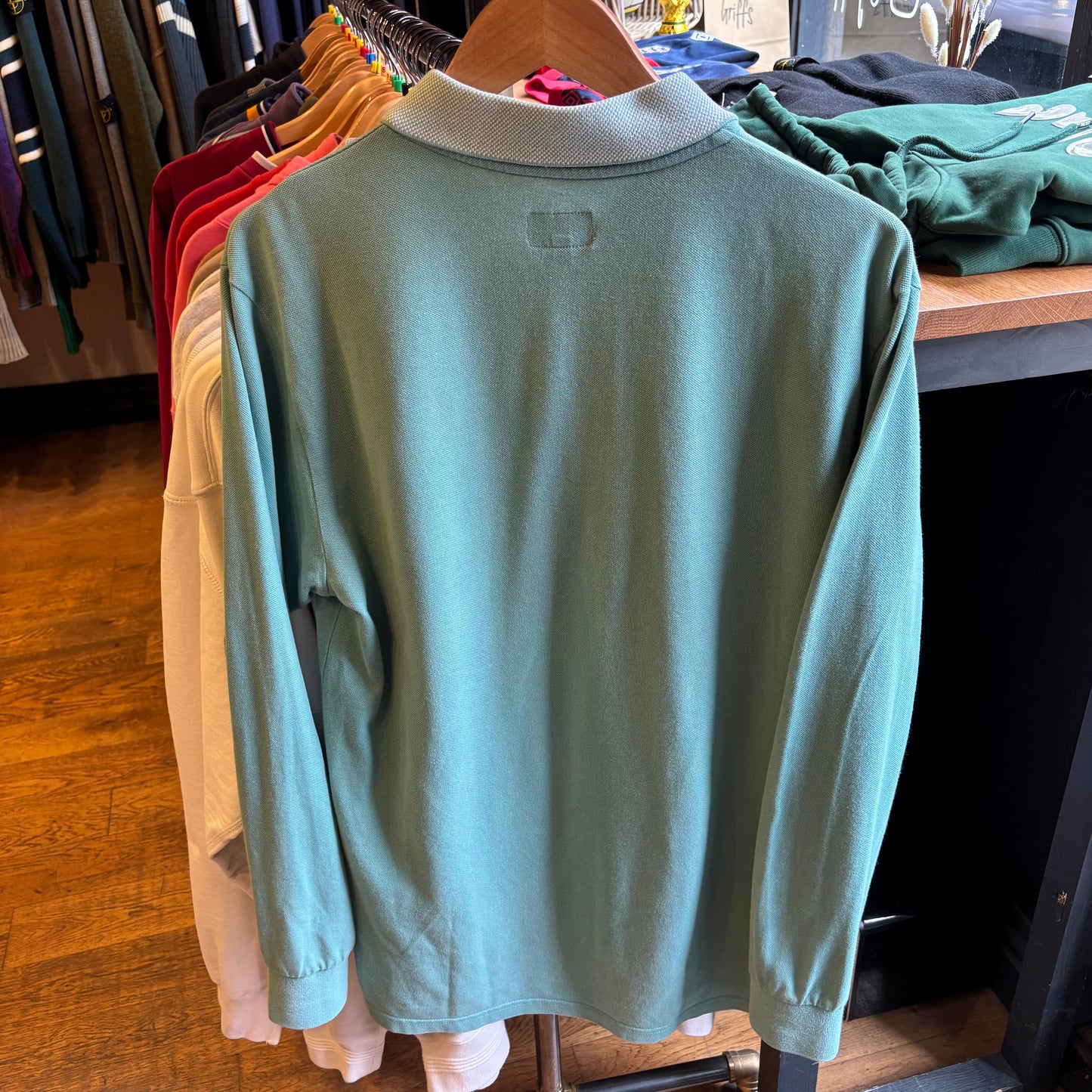 Supreme FW15 Checker Rib Polo Longsleeve Green (Medium)