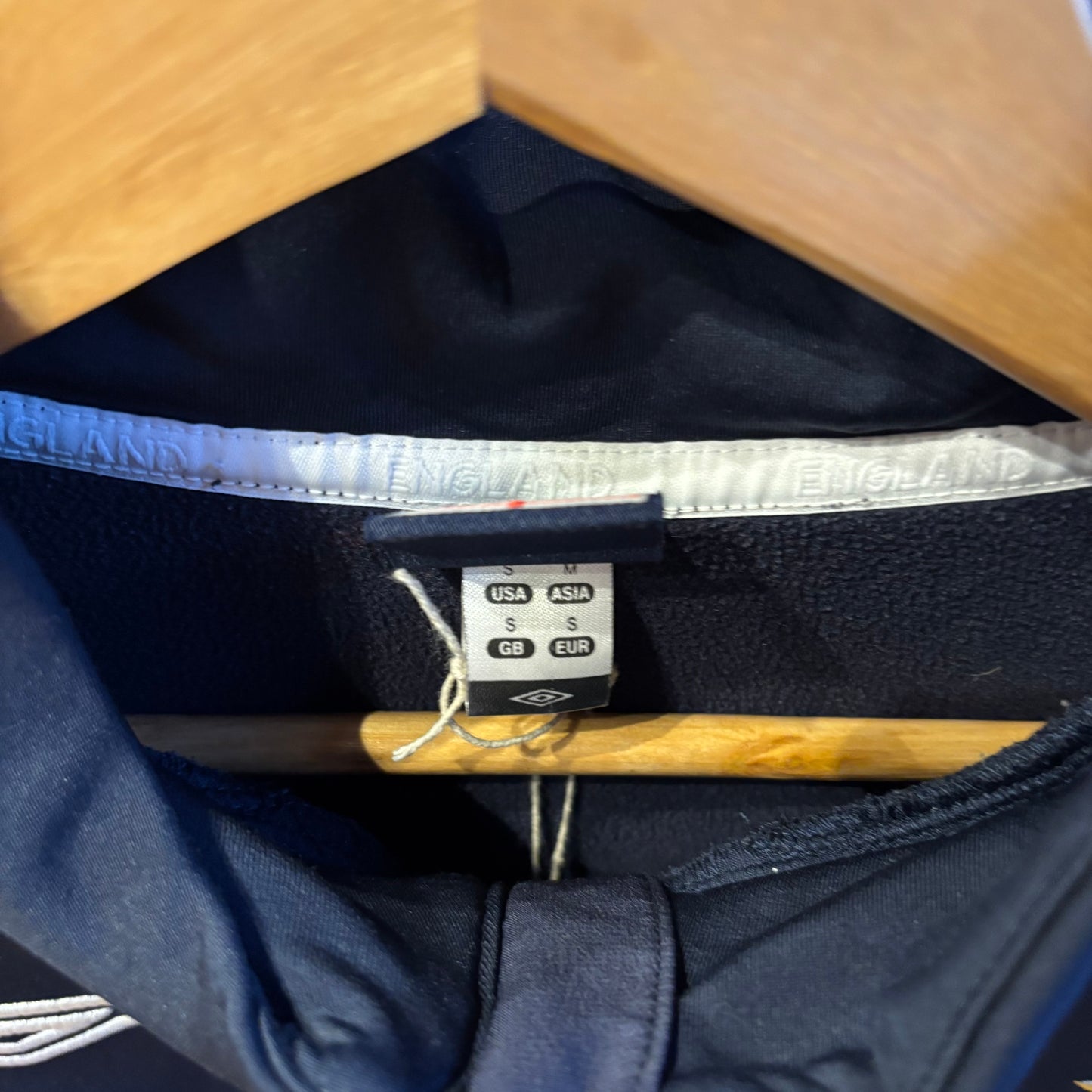 England Umbro 2007/09 Quarter Zip Jumper Navy (Small)