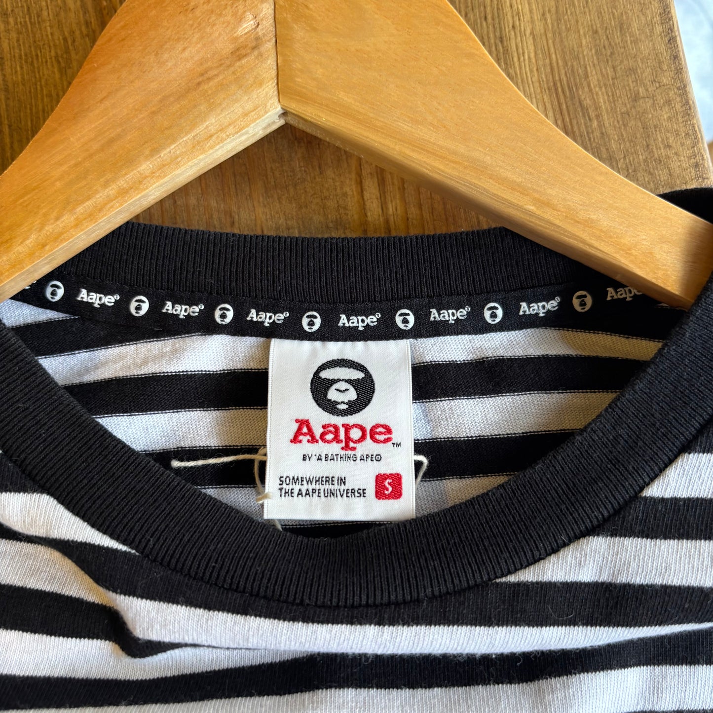 Aape By Bape Stripe Longsleeve T-Shirt Black/ White (Small)