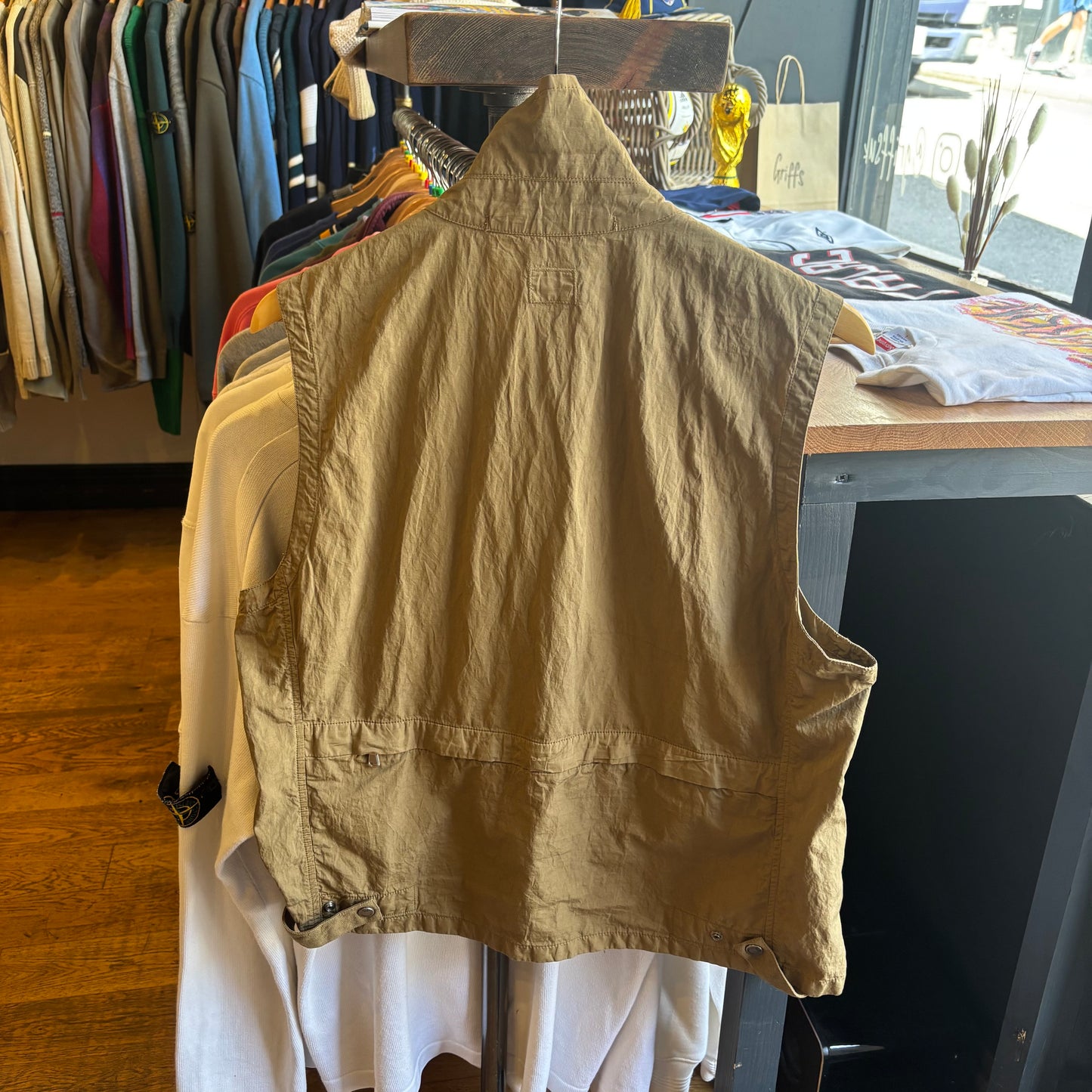 CP Company S/S 2003 Utility Multi Pocket Zip Up Gilet Brown (Medium)