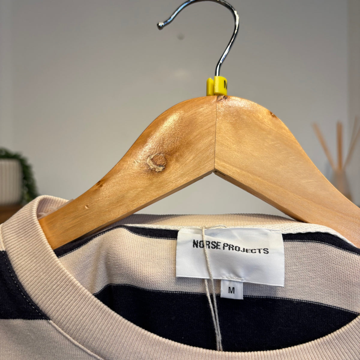 Norse Projects Stripe Longsleeve T-Shirt Navy/ White (Medium)