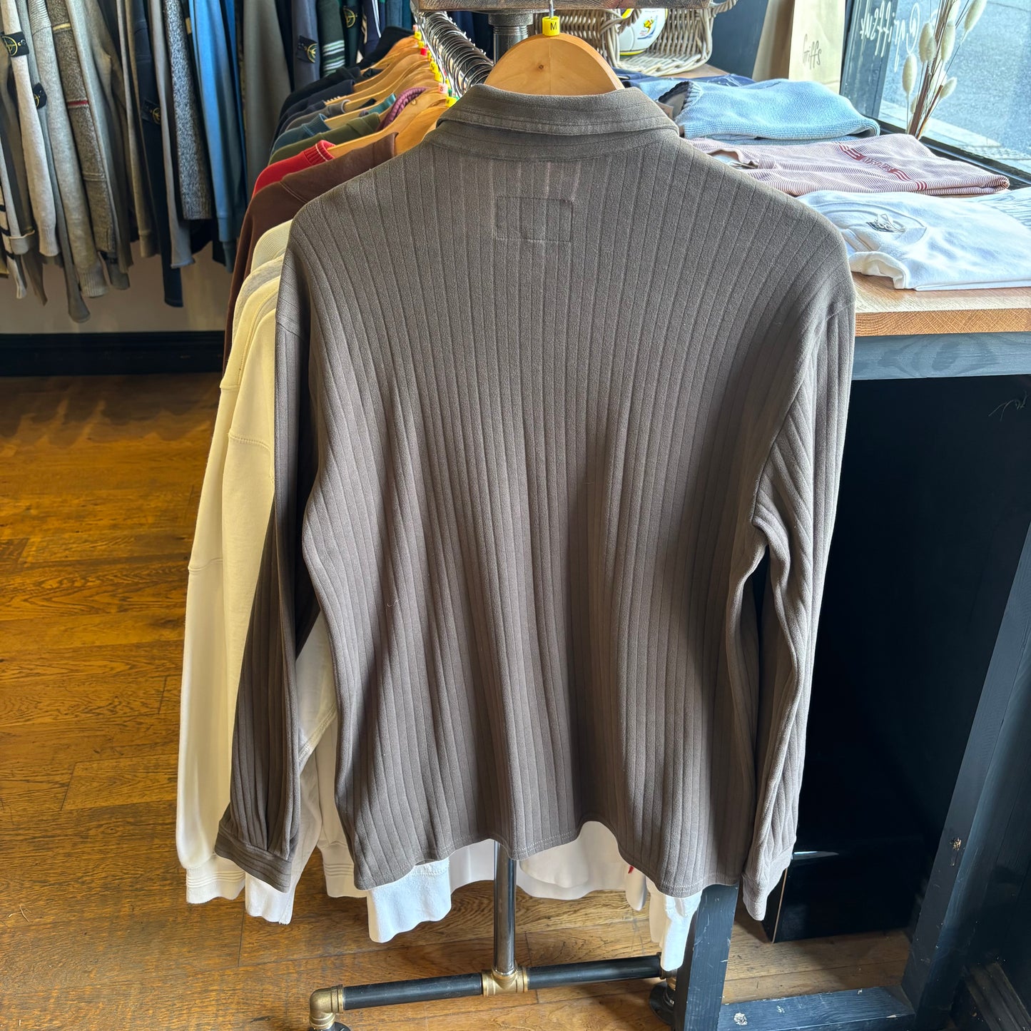 Armani Jeans Ribbed Longleeve Button Shirt Brown (Medium)