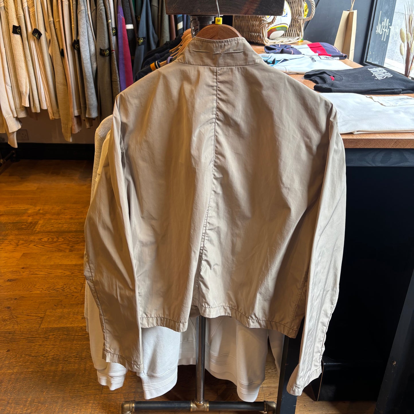 Armani Jeans Lighweight Utility Zip Up Jacket Beige (Medium)