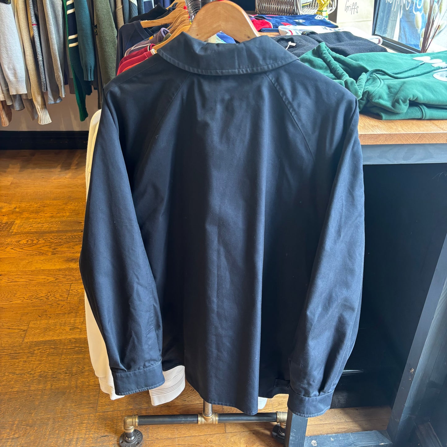Burberry Harrington Zip Up Jacket Navy (Large)