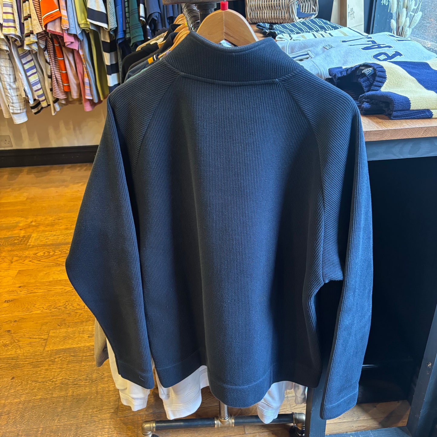 Nike Swoosh Chunky Rib Full Zip Jumper Navy (Large)