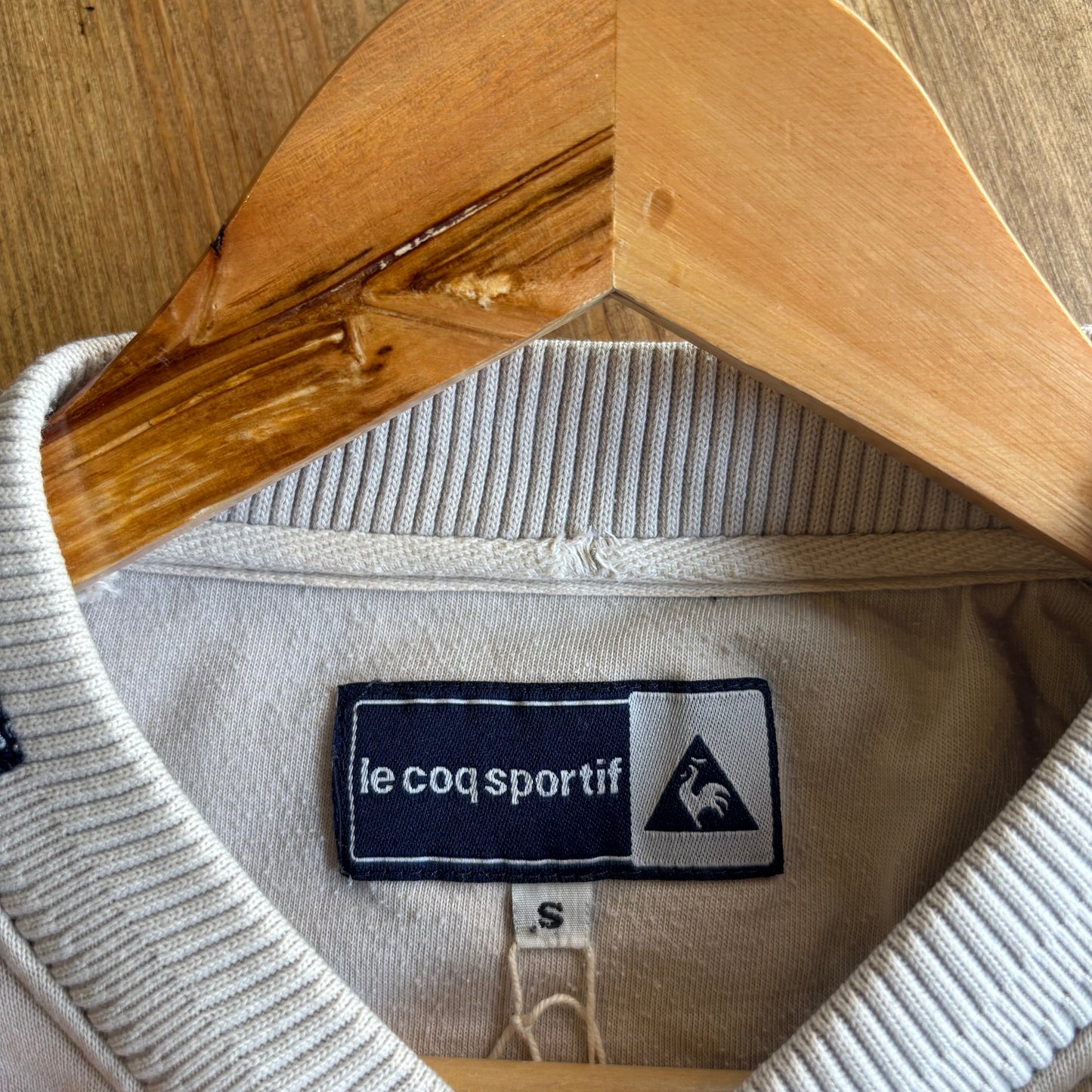 Le Coq Sportif Spellout Oversized Sweatshirt Cream (Small)