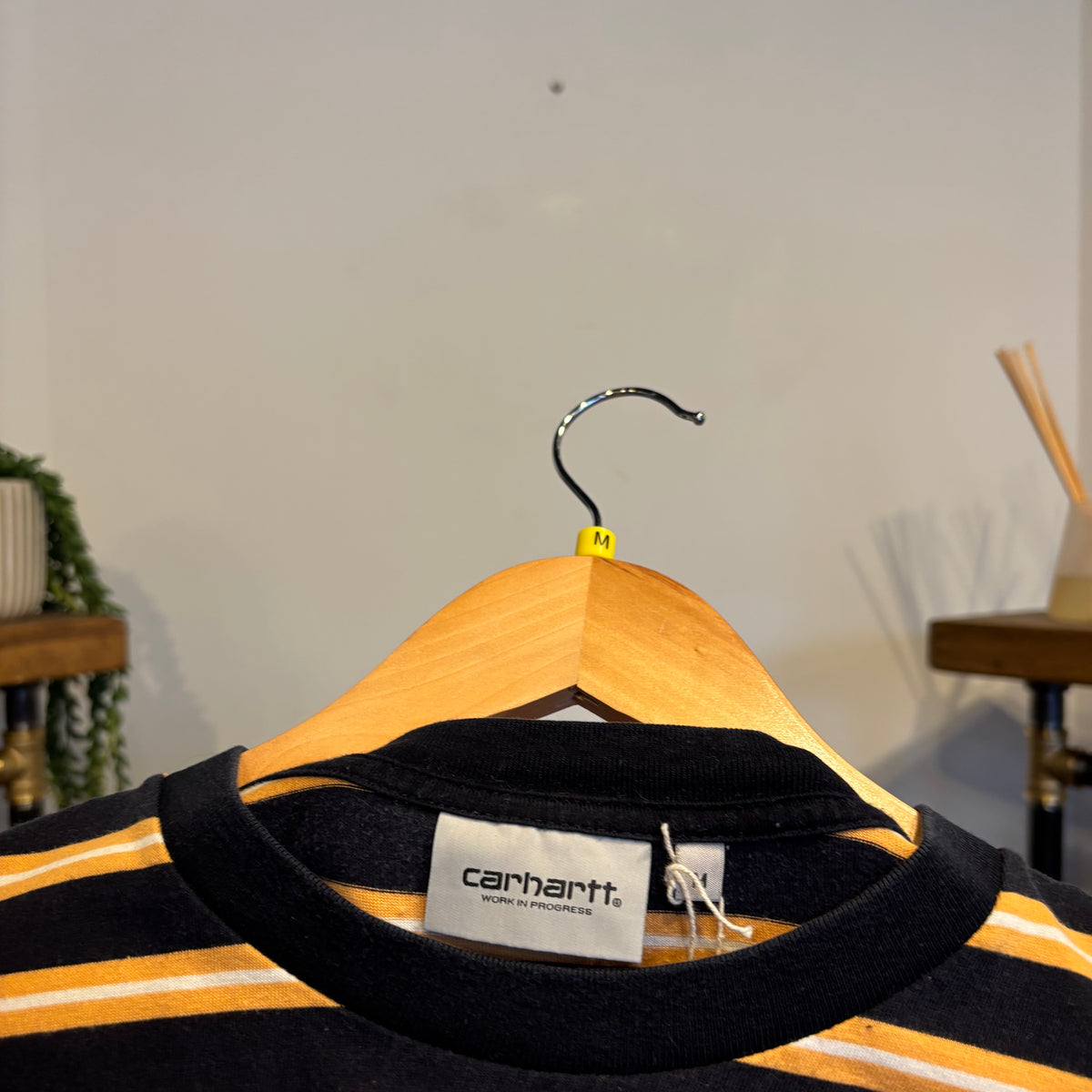 Carhartt Oakland Stripe T-Shirt Black/ Yellow (Medium)