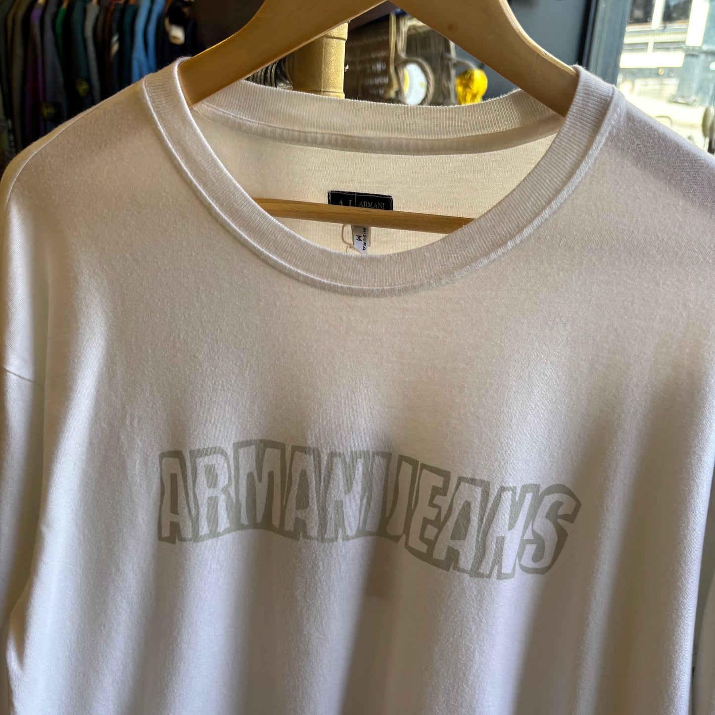 Armani Jeans Print Longsleeve T-Shirt White (Medium)