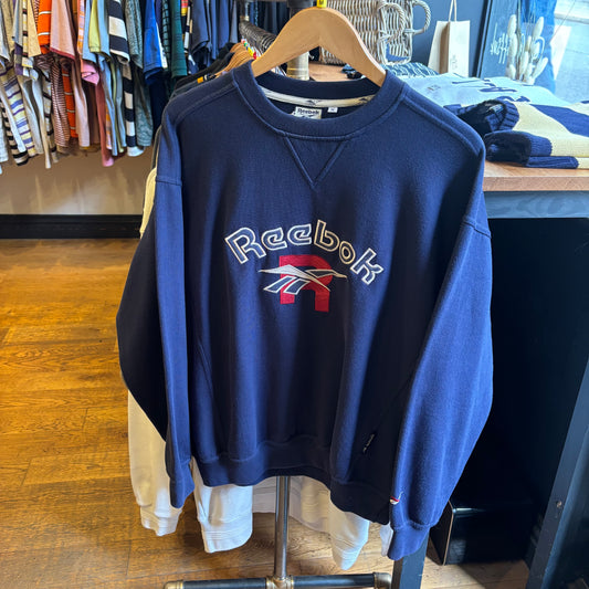 Reebok Spellout Oversized Sweatshirt Navy (Medium)