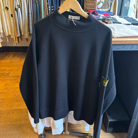 Stone Island A/W 1998 Pullover Mock Neck Knit Black (Medium)