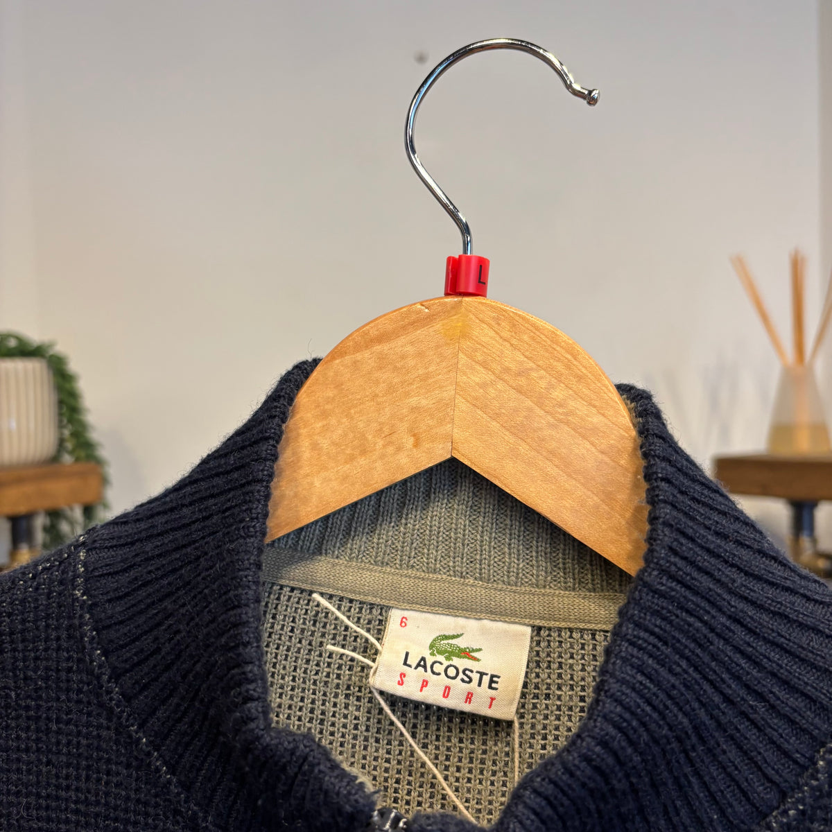 Lacoste Full Zip Knit Jumper Navy (Large)