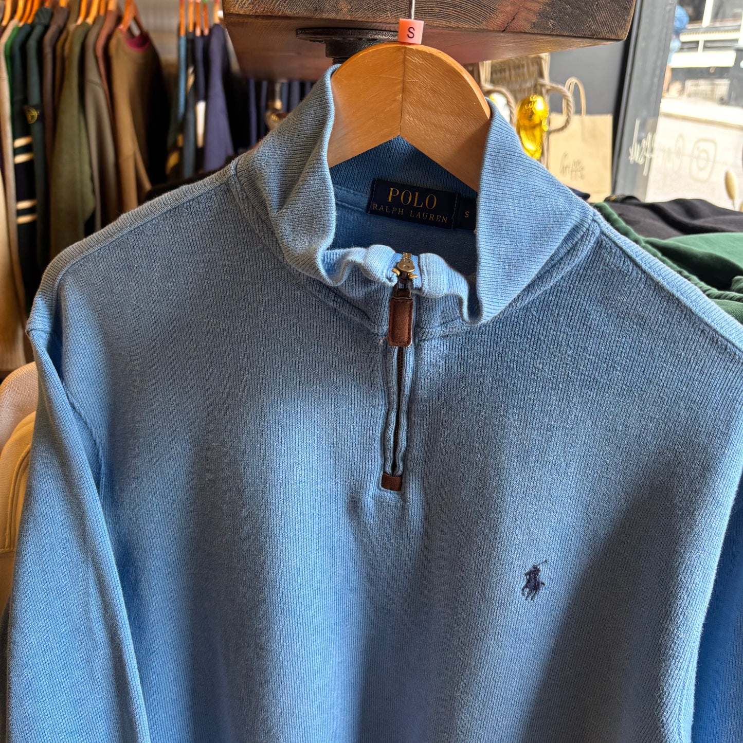 Ralph Lauren Quarter Zip Jumper Blue (Small)