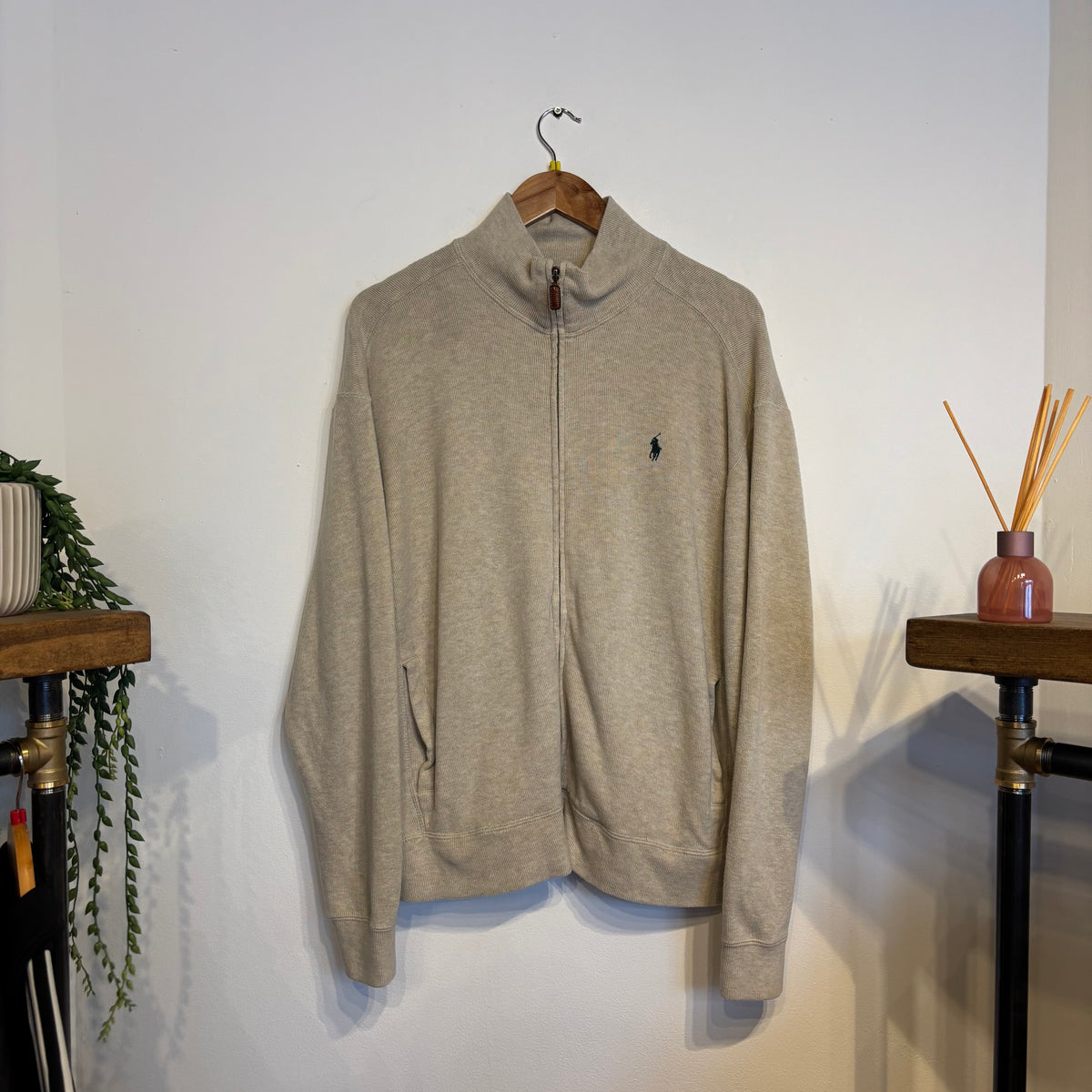 Ralph Lauren Full Zip Jumper Cream (Medium)