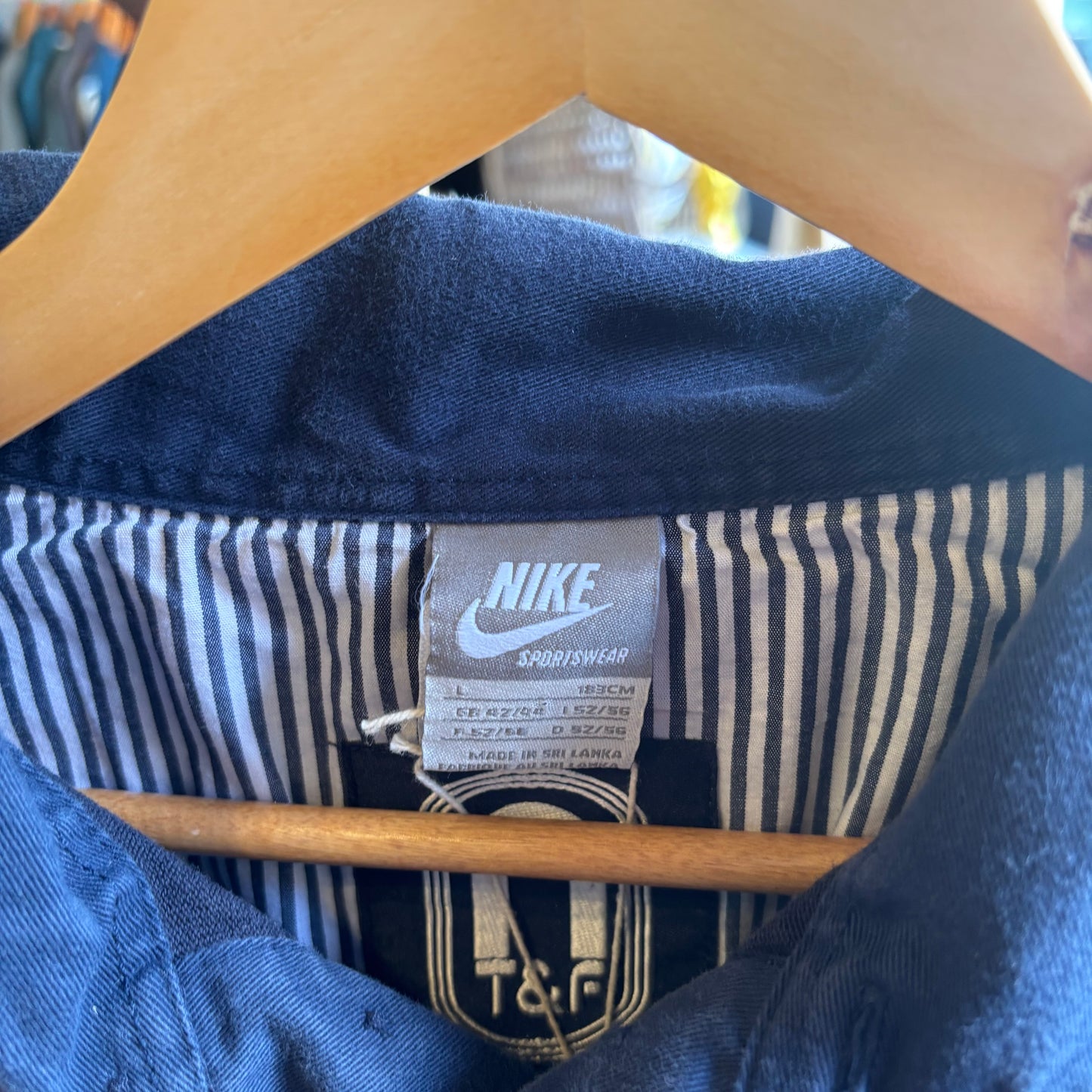 Nike Longsleeve Stripe Rugby Polo Shirt Navy (Large)