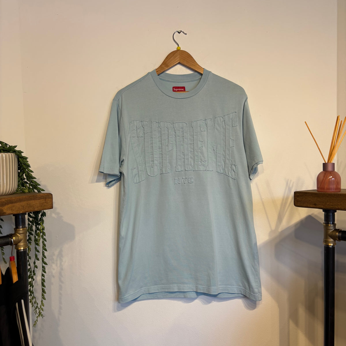 Supreme FW20 Cutout Logo T-Shirt Blue (Medium)