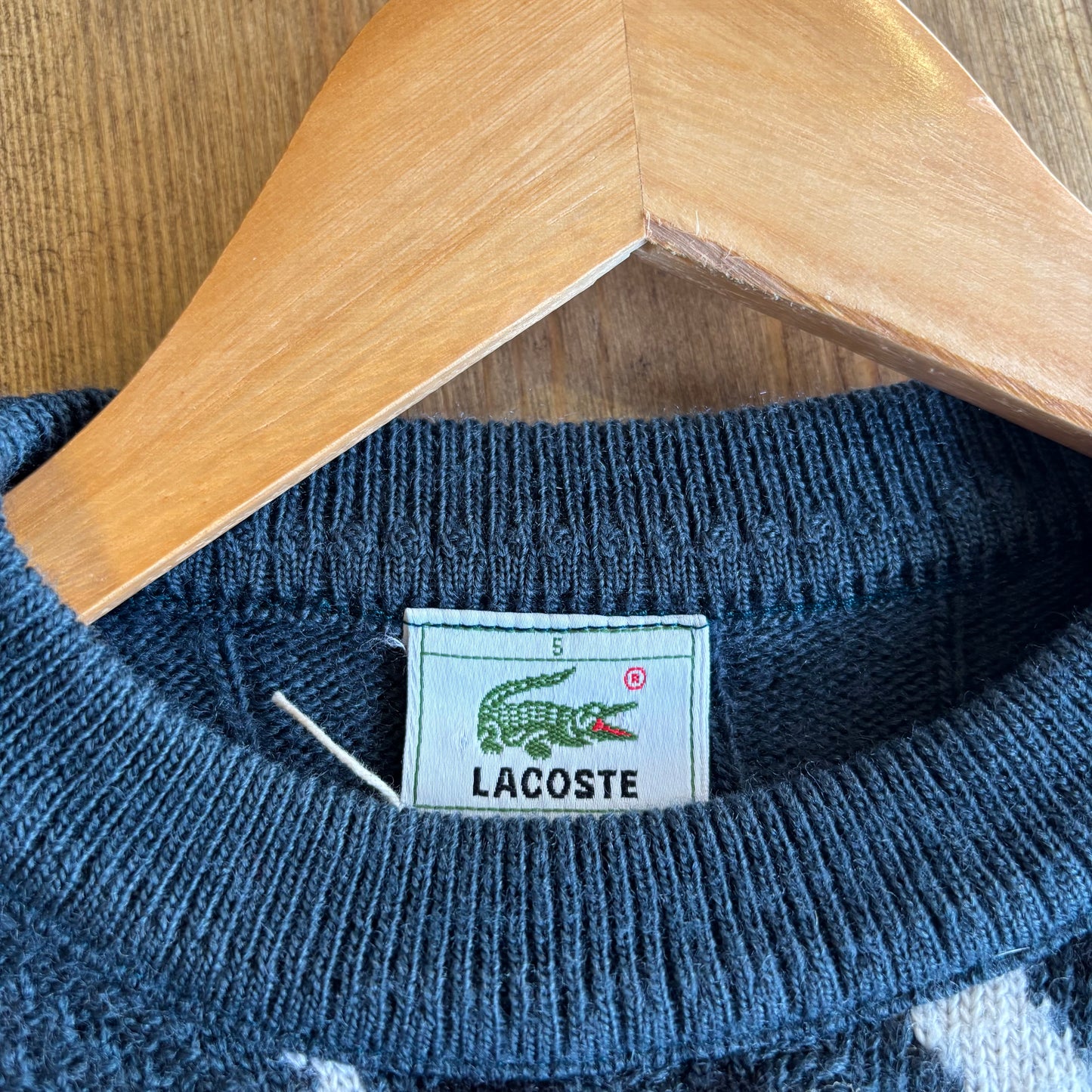 Lacoste Funky Pattern Pullover Knit Jumper Blue (Small)